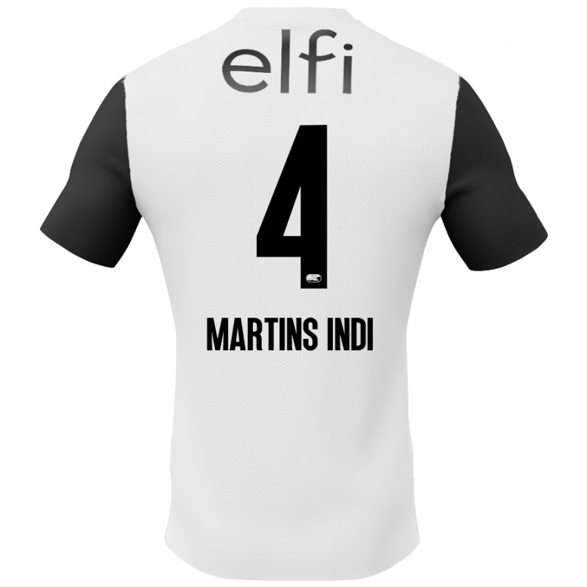 Hombre Camiseta Bruno Martins Indi #4 Blanco Negro 2ª Equipación 2024/25 La Camisa México