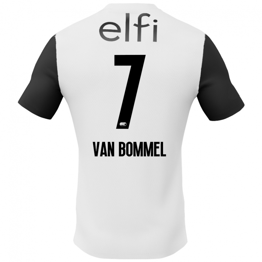 Hombre Camiseta Ruben Van Bommel #7 Blanco Negro 2ª Equipación 2024/25 La Camisa México