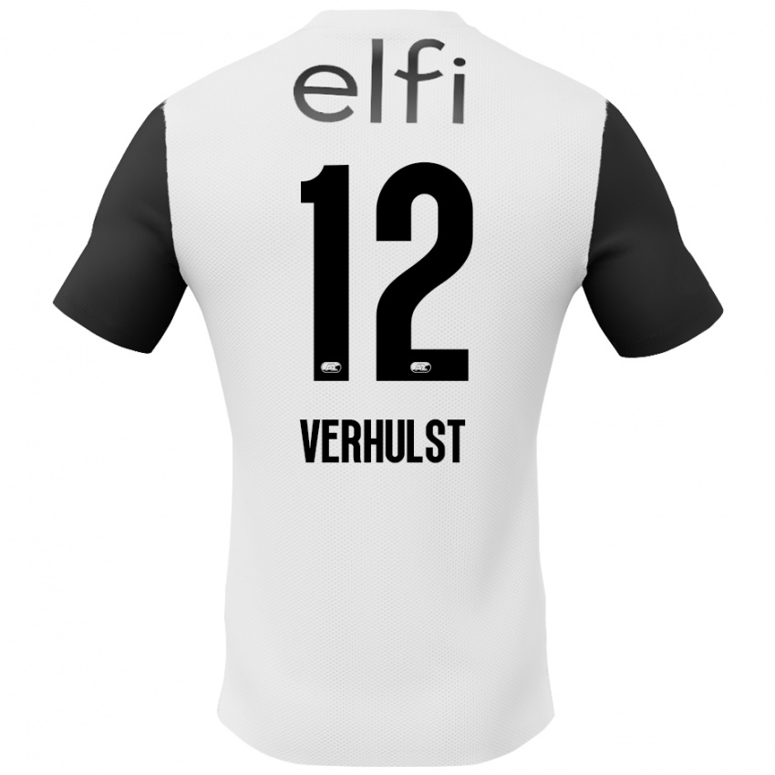 Hombre Camiseta Hobie Verhulst #12 Blanco Negro 2ª Equipación 2024/25 La Camisa México