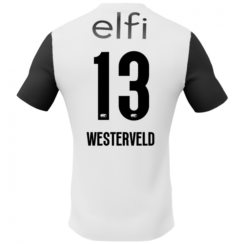 Hombre Camiseta Sem Westerveld #13 Blanco Negro 2ª Equipación 2024/25 La Camisa México