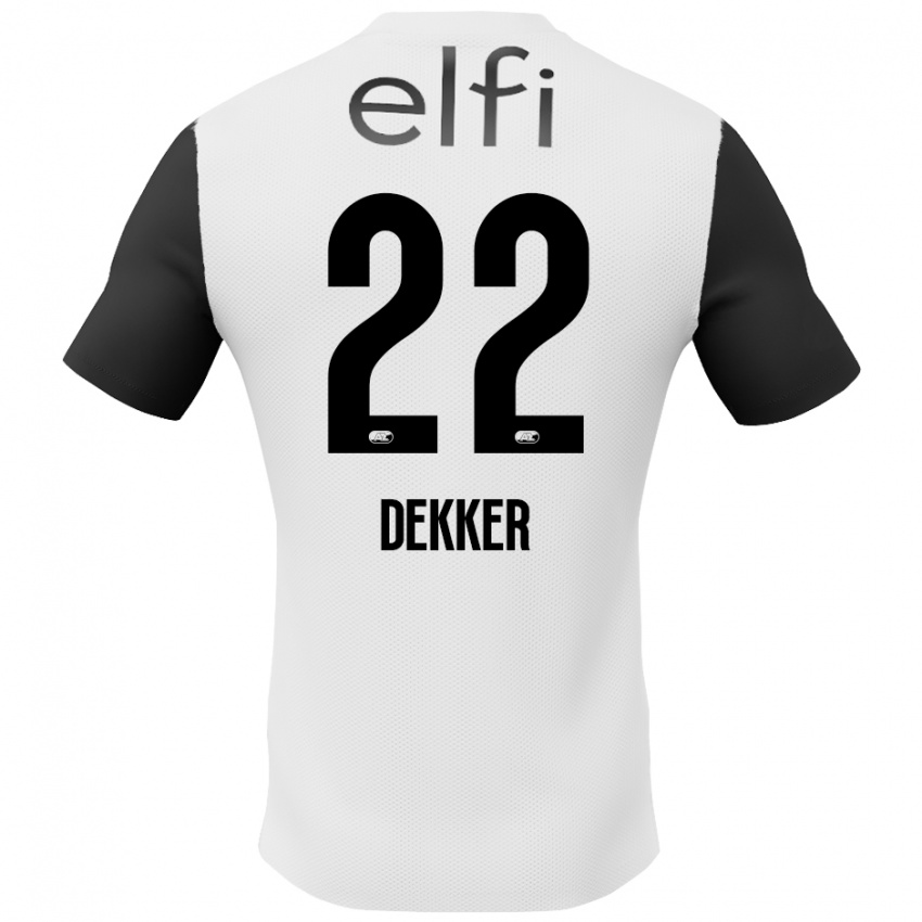 Hombre Camiseta Maxim Dekker #22 Blanco Negro 2ª Equipación 2024/25 La Camisa México