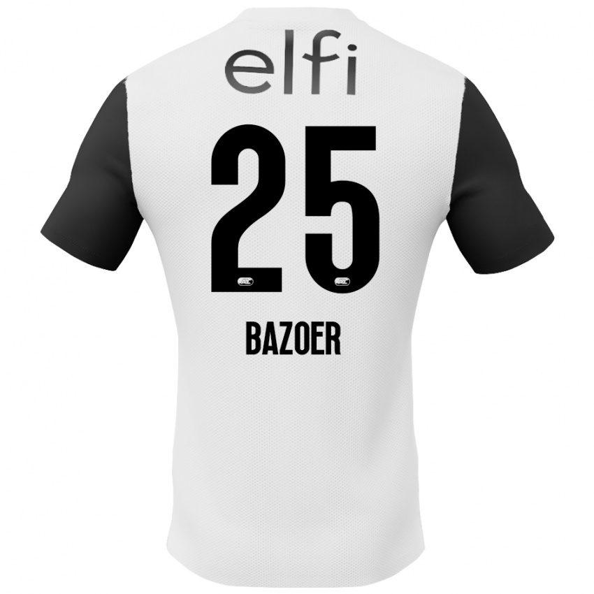 Hombre Camiseta Riechedly Bazoer #25 Blanco Negro 2ª Equipación 2024/25 La Camisa México