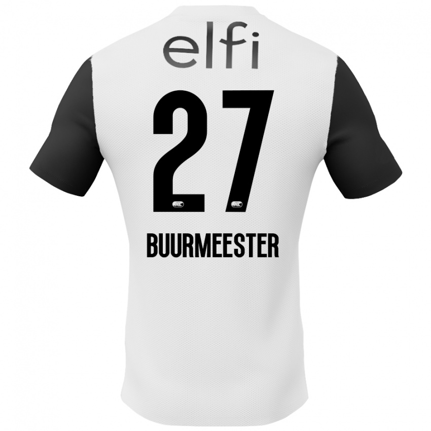 Hombre Camiseta Zico Buurmeester #27 Blanco Negro 2ª Equipación 2024/25 La Camisa México