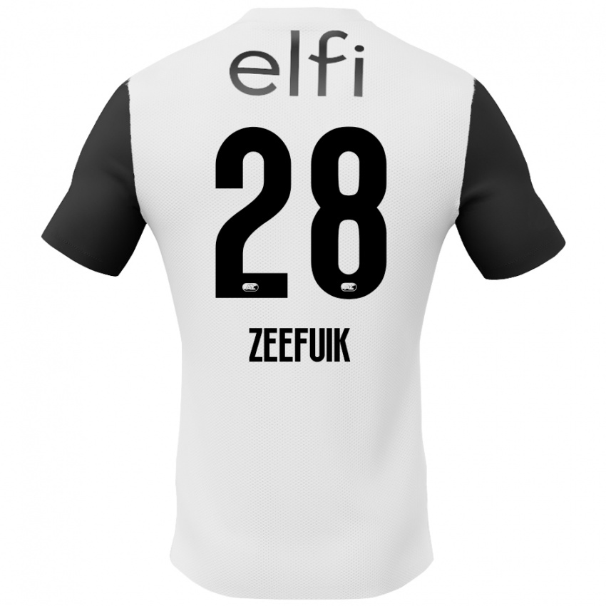 Hombre Camiseta Lequincio Zeefuik #28 Blanco Negro 2ª Equipación 2024/25 La Camisa México