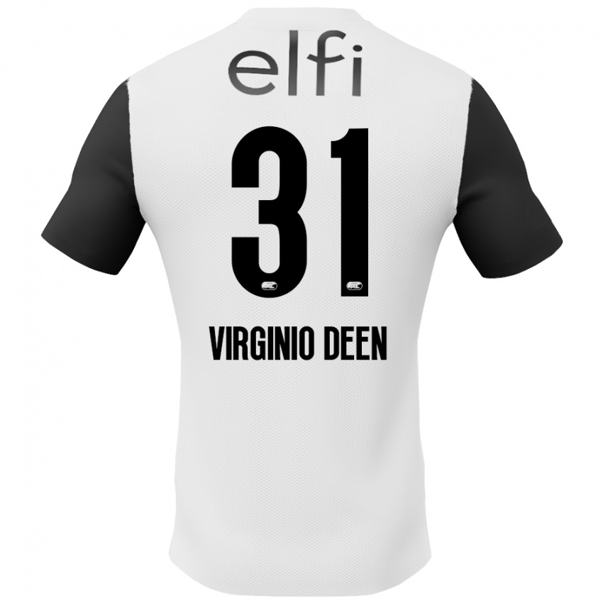 Hombre Camiseta Daniël Virginio Deen #31 Blanco Negro 2ª Equipación 2024/25 La Camisa México