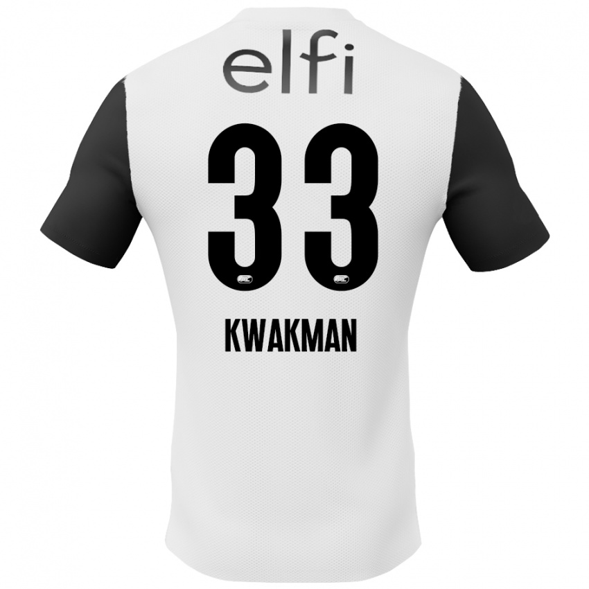 Hombre Camiseta Dave Kwakman #33 Blanco Negro 2ª Equipación 2024/25 La Camisa México