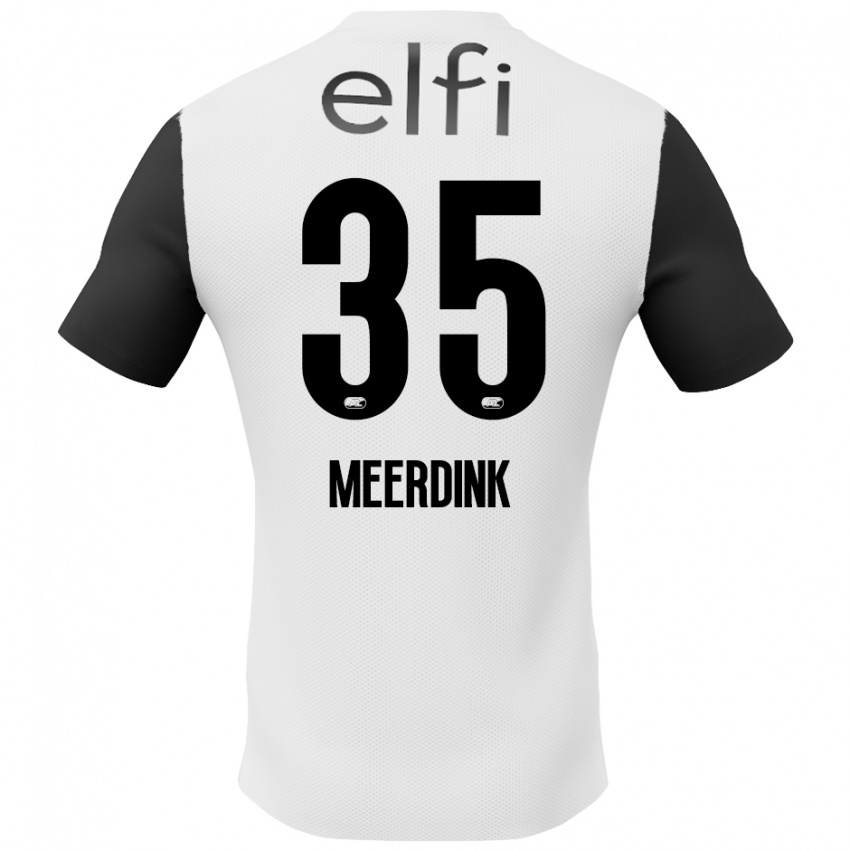 Hombre Camiseta Mexx Meerdink #35 Blanco Negro 2ª Equipación 2024/25 La Camisa México