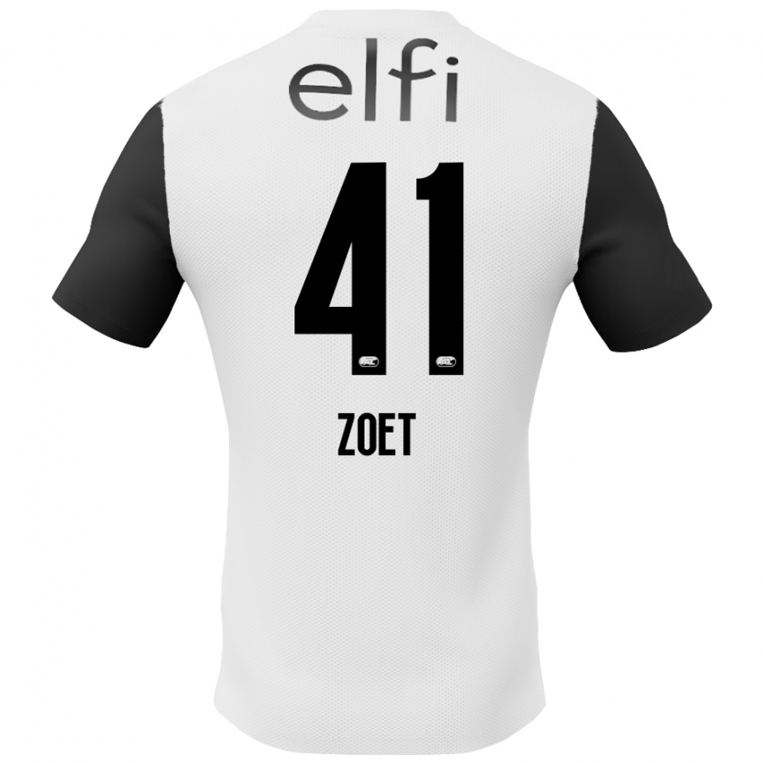 Hombre Camiseta Jeroen Zoet #41 Blanco Negro 2ª Equipación 2024/25 La Camisa México