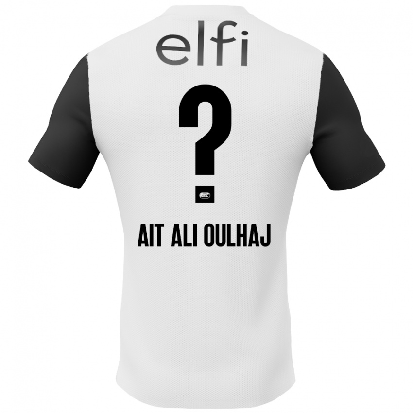 Hombre Camiseta Adam Ait Ali Oulhaj #0 Blanco Negro 2ª Equipación 2024/25 La Camisa México