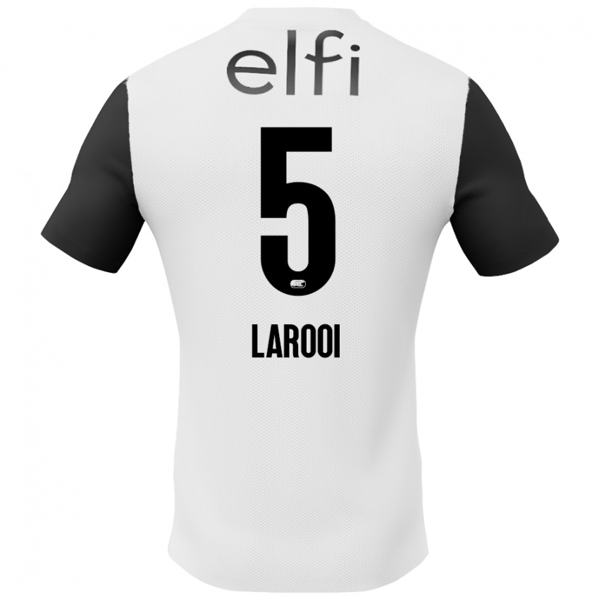 Hombre Camiseta Finn Larooi #5 Blanco Negro 2ª Equipación 2024/25 La Camisa México