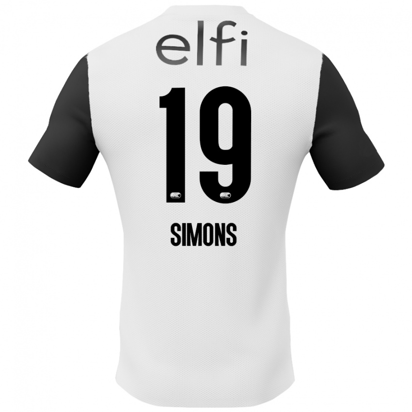 Hombre Camiseta Saviola Simons #19 Blanco Negro 2ª Equipación 2024/25 La Camisa México