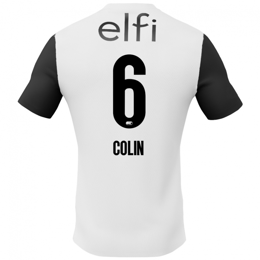 Hombre Camiseta Isa Colin #6 Blanco Negro 2ª Equipación 2024/25 La Camisa México