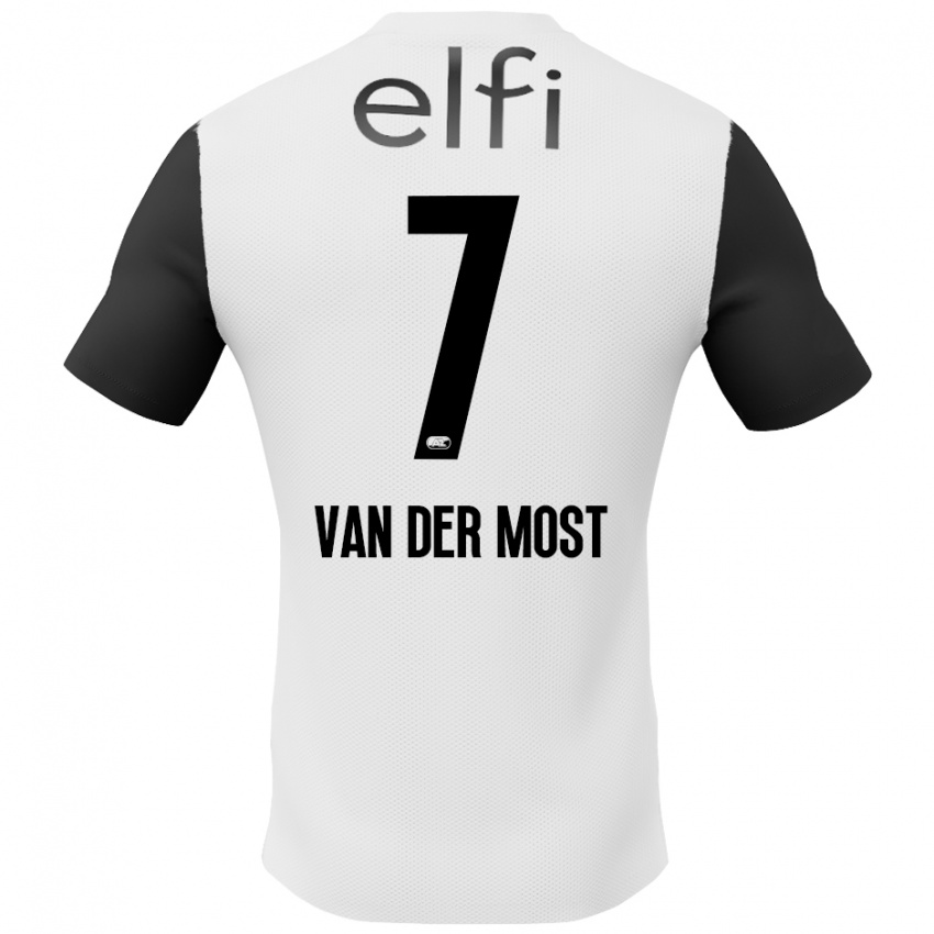 Hombre Camiseta Veerle Van Der Most #7 Blanco Negro 2ª Equipación 2024/25 La Camisa México