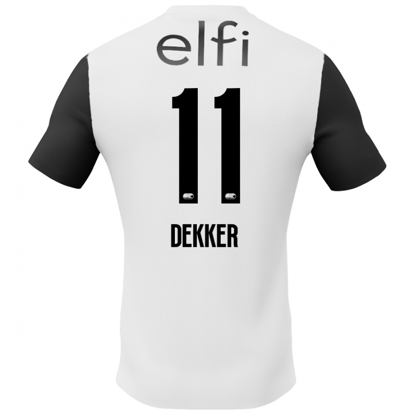 Hombre Camiseta Isabella Dekker #11 Blanco Negro 2ª Equipación 2024/25 La Camisa México