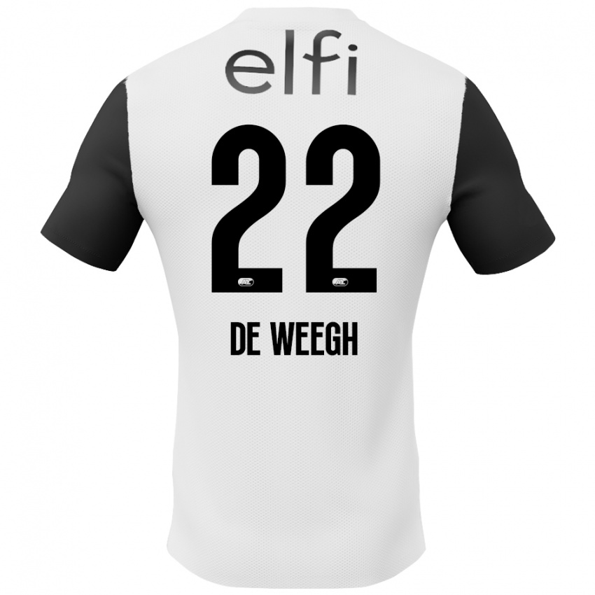 Hombre Camiseta Bo Op De Weegh #22 Blanco Negro 2ª Equipación 2024/25 La Camisa México