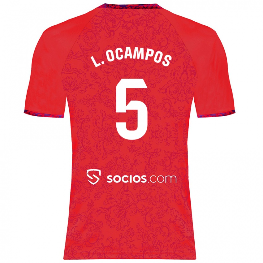 Hombre Camiseta Lucas Ocampos #5 Rojo 2ª Equipación 2024/25 La Camisa México