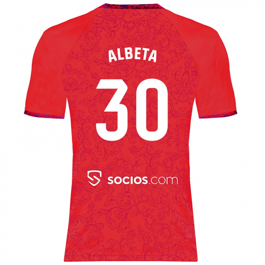 Hombre Camiseta Alba María López Montiel #30 Rojo 2ª Equipación 2024/25 La Camisa México