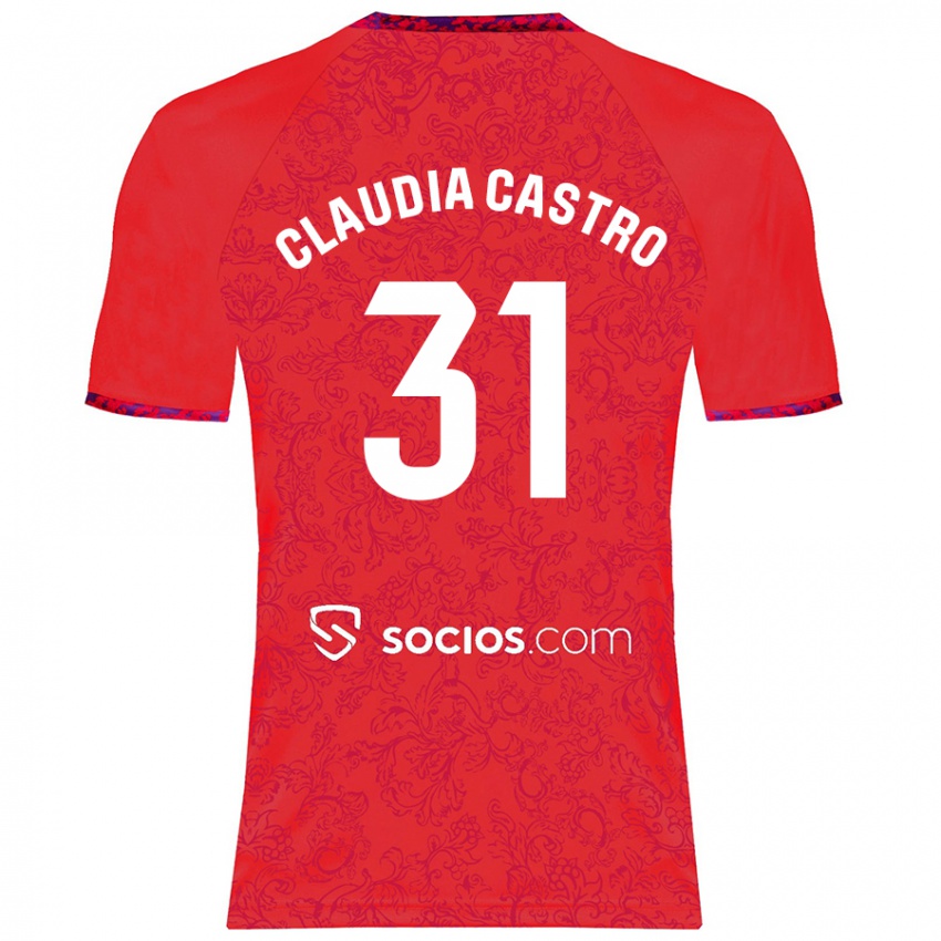 Hombre Camiseta Claudia Castro Romero #31 Rojo 2ª Equipación 2024/25 La Camisa México