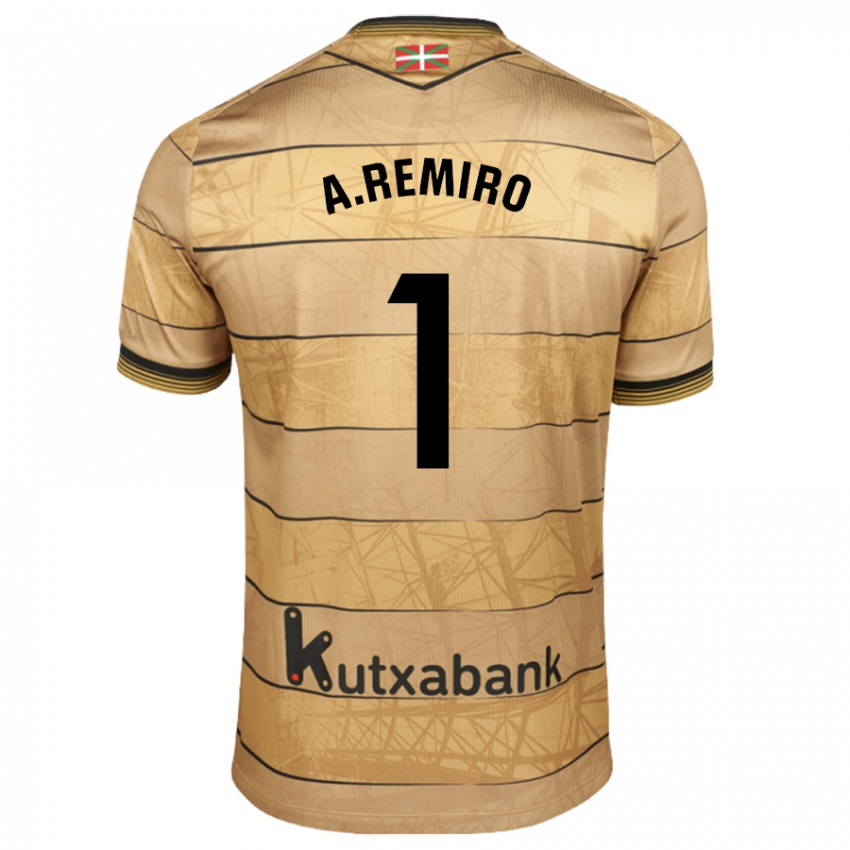 Hombre Camiseta Alex Remiro #1 Marrón 2ª Equipación 2024/25 La Camisa México