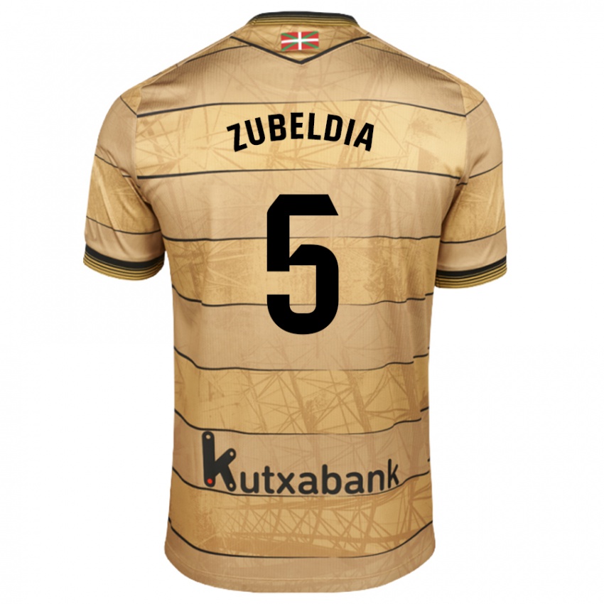 Hombre Camiseta Igor Zubeldia #5 Marrón 2ª Equipación 2024/25 La Camisa México