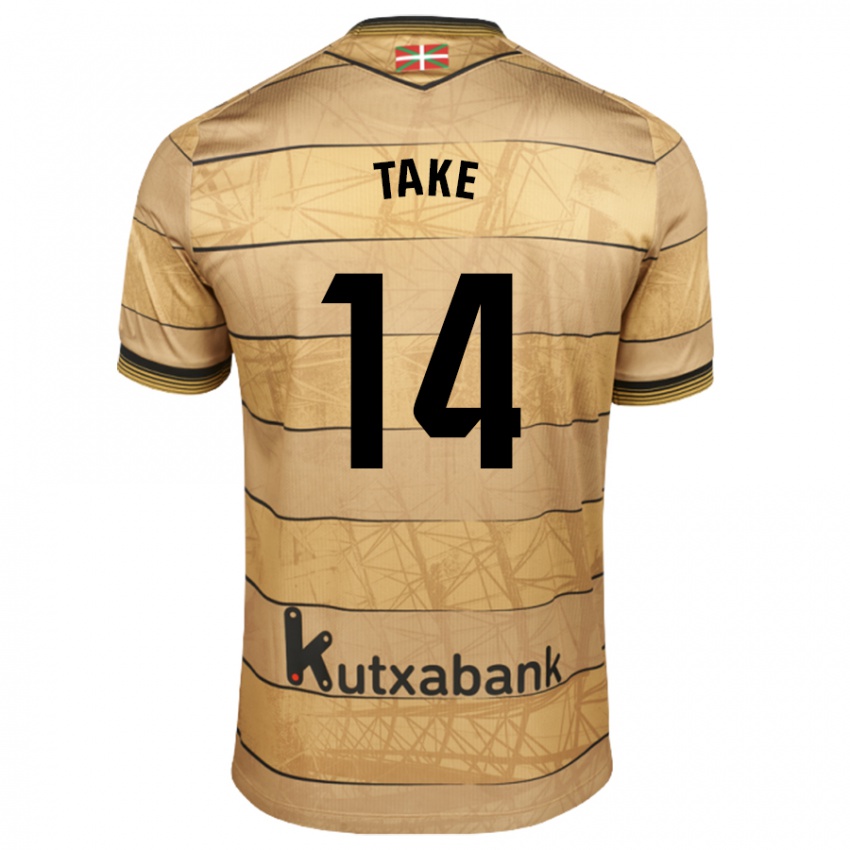 Hombre Camiseta Takefusa Kubo #14 Marrón 2ª Equipación 2024/25 La Camisa México