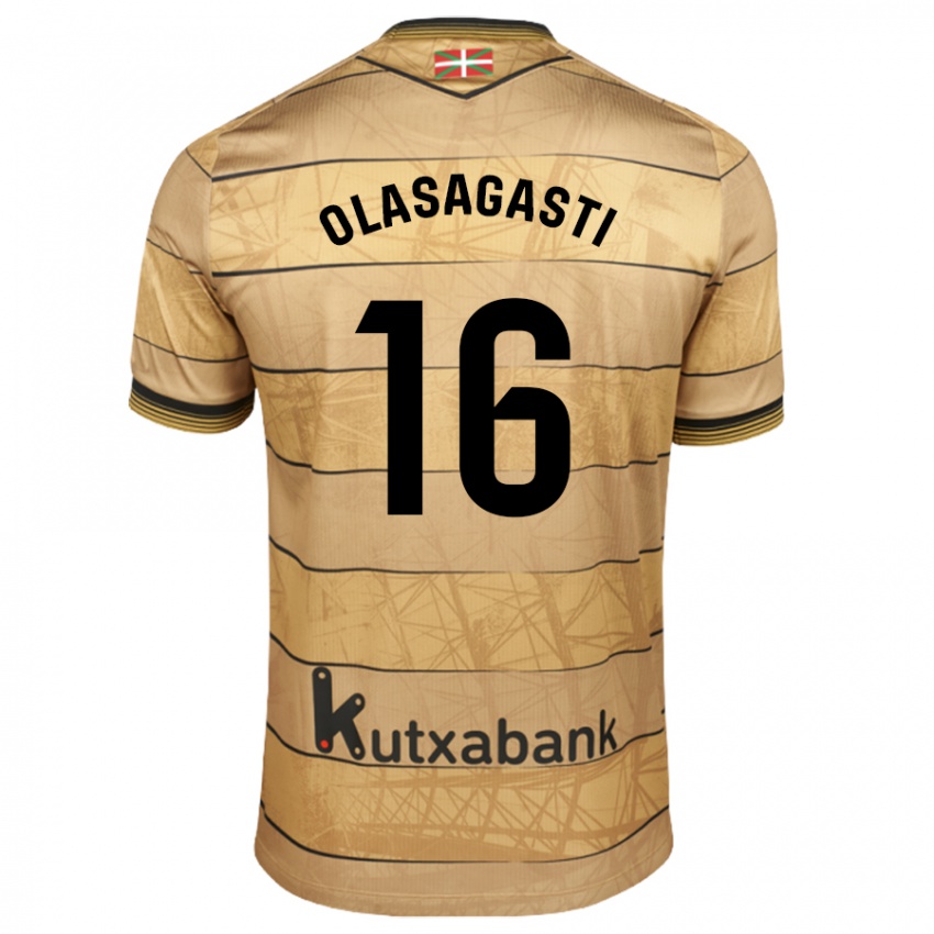 Hombre Camiseta Jon Ander Olasagasti #16 Marrón 2ª Equipación 2024/25 La Camisa México