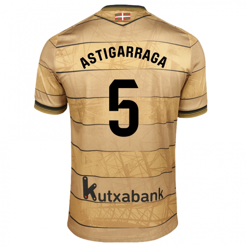 Hombre Camiseta Eneko Astigarraga #5 Marrón 2ª Equipación 2024/25 La Camisa México