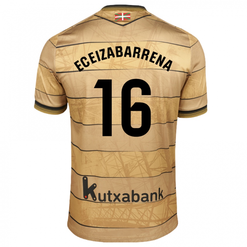 Hombre Camiseta Jon Eceizabarrena #16 Marrón 2ª Equipación 2024/25 La Camisa México