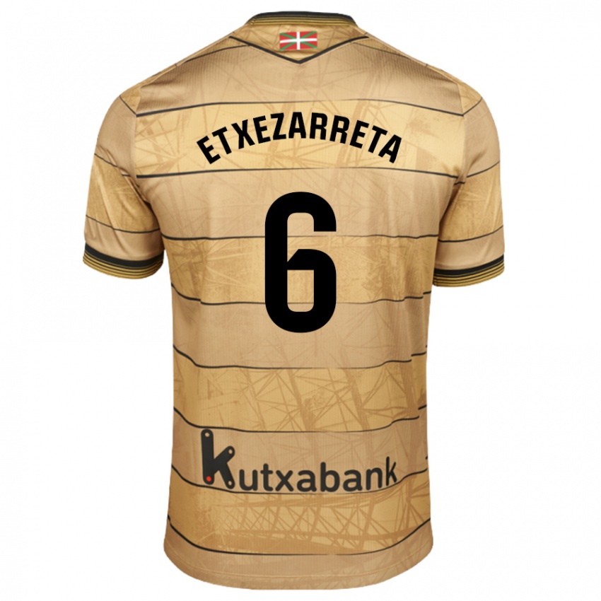 Hombre Camiseta Ane Etxezarreta Aierbe #6 Marrón 2ª Equipación 2024/25 La Camisa México