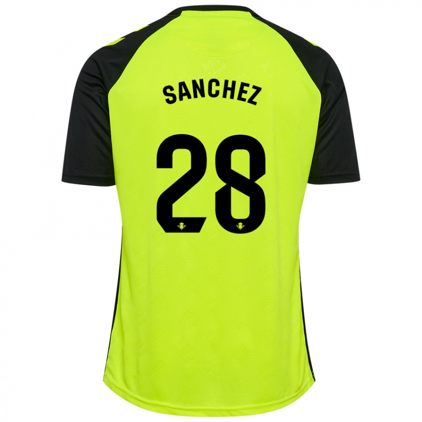 Hombre Camiseta Marina Sánchez #28 Amarillo Fluorescente Negro 2ª Equipación 2024/25 La Camisa México