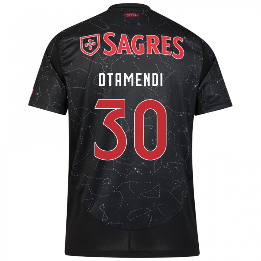 Hombre Camiseta Nicolas Otamendi #30 Negro Rojo 2ª Equipación 2024/25 La Camisa México