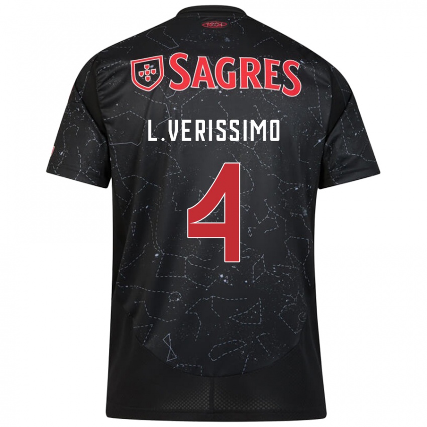 Hombre Camiseta Lucas Verissimo #4 Negro Rojo 2ª Equipación 2024/25 La Camisa México