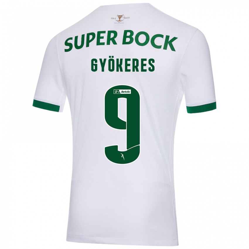 Hombre Camiseta Viktor Gyökeres #9 Blanco Verde 2ª Equipación 2024/25 La Camisa México