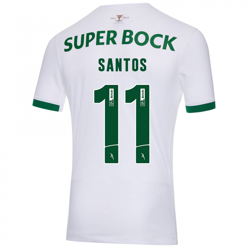 Hombre Camiseta Nuno Santos #11 Blanco Verde 2ª Equipación 2024/25 La Camisa México