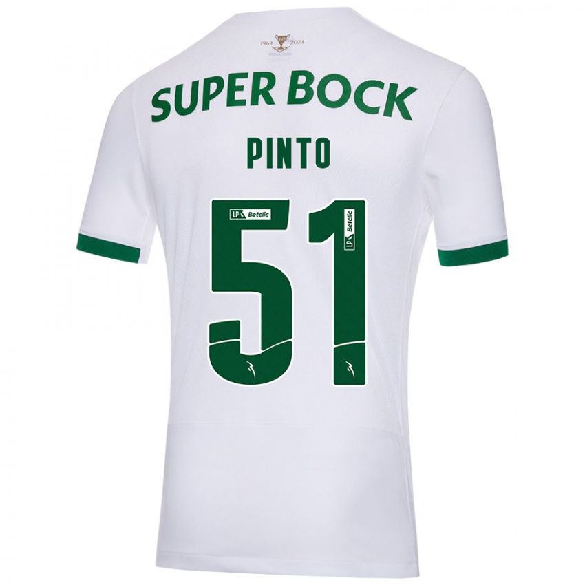 Hombre Camiseta Diogo Pinto #51 Blanco Verde 2ª Equipación 2024/25 La Camisa México