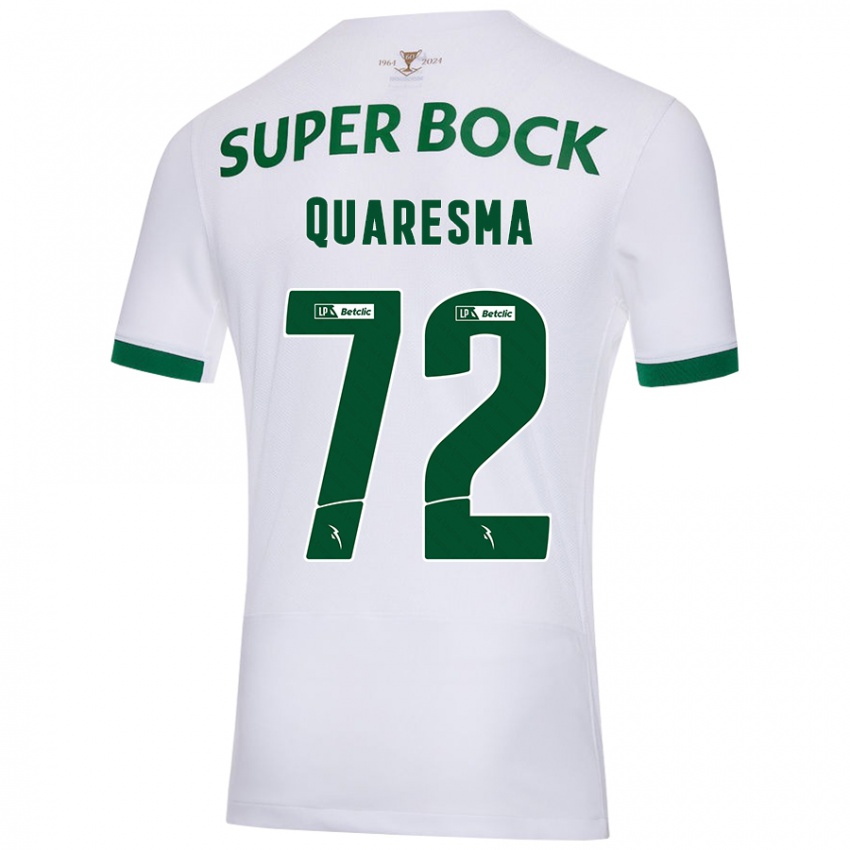 Hombre Camiseta Eduardo Quaresma #72 Blanco Verde 2ª Equipación 2024/25 La Camisa México