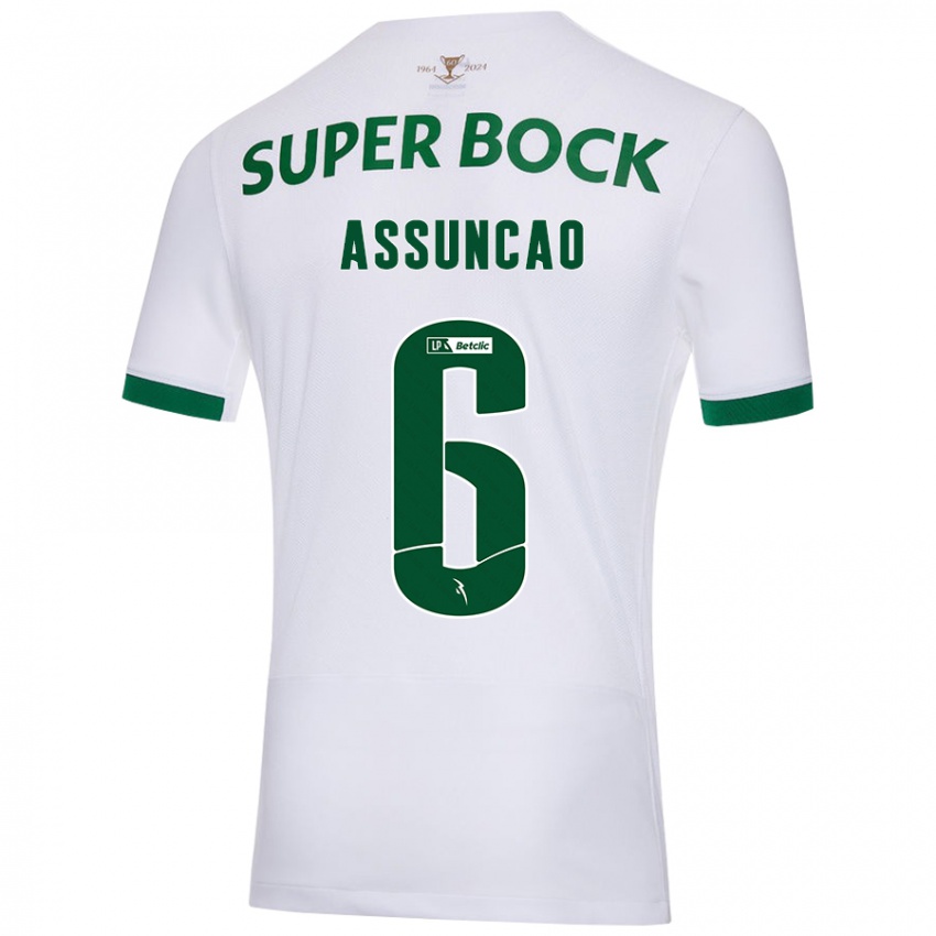 Hombre Camiseta João Assunção #6 Blanco Verde 2ª Equipación 2024/25 La Camisa México