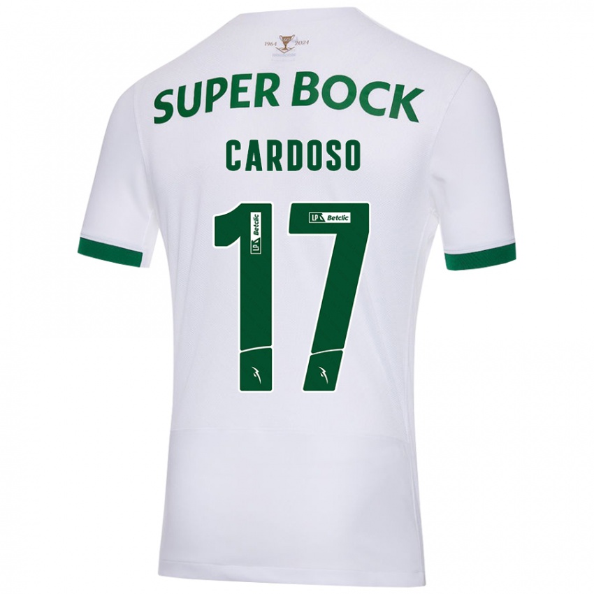 Hombre Camiseta Diogo Cardoso #17 Blanco Verde 2ª Equipación 2024/25 La Camisa México