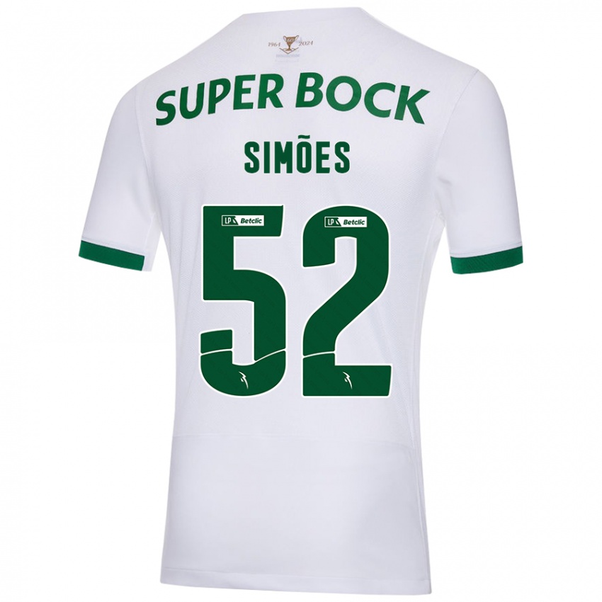 Hombre Camiseta João Simões #52 Blanco Verde 2ª Equipación 2024/25 La Camisa México