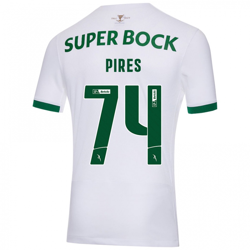 Hombre Camiseta Guilherme Pires #74 Blanco Verde 2ª Equipación 2024/25 La Camisa México