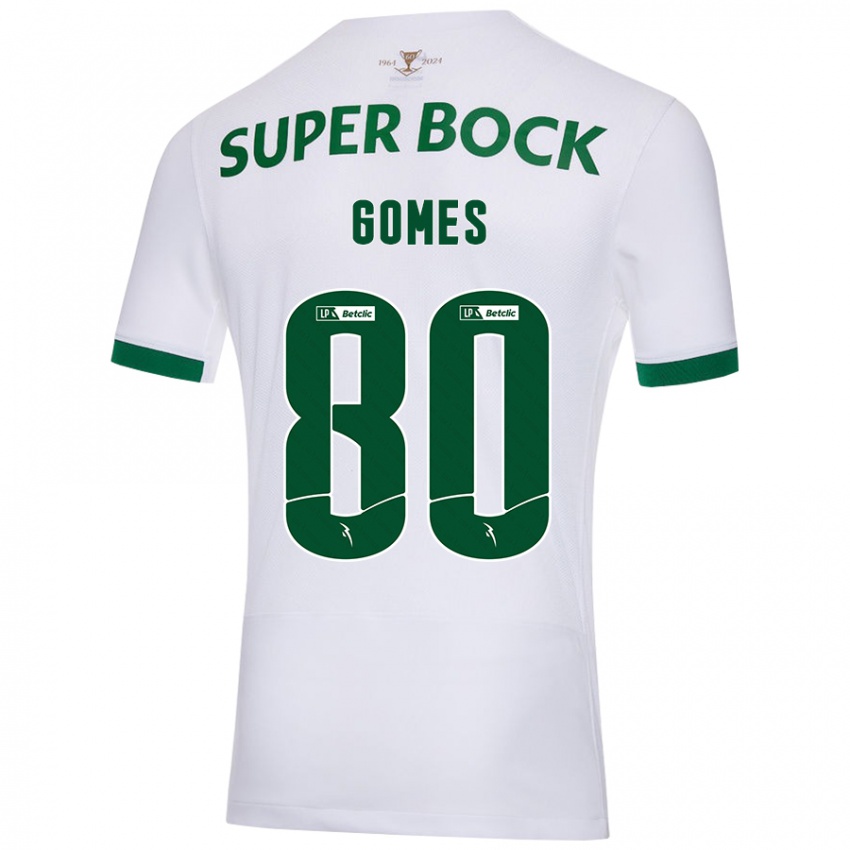 Hombre Camiseta Luís Gomes #80 Blanco Verde 2ª Equipación 2024/25 La Camisa México