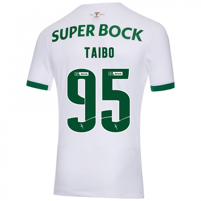 Hombre Camiseta Lucas Taibo #95 Blanco Verde 2ª Equipación 2024/25 La Camisa México