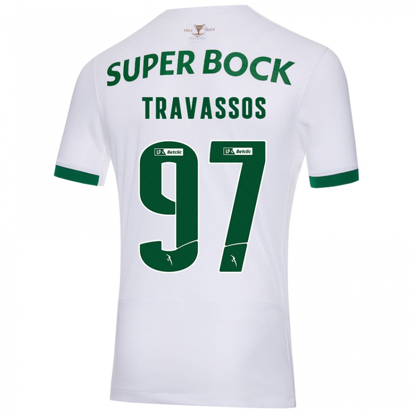 Hombre Camiseta Travassos #97 Blanco Verde 2ª Equipación 2024/25 La Camisa México