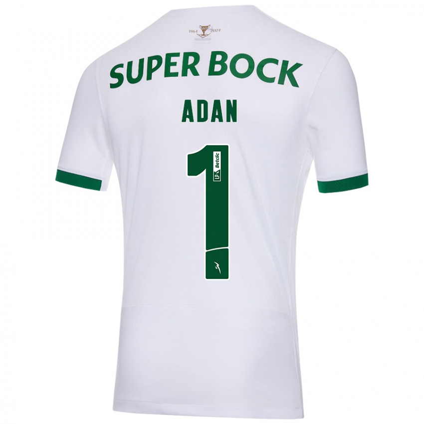 Hombre Camiseta Antonio Adan #1 Blanco Verde 2ª Equipación 2024/25 La Camisa México