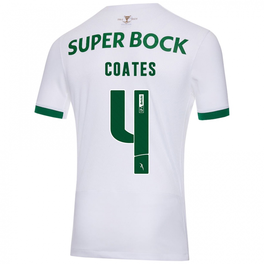 Hombre Camiseta Sebastian Coates #4 Blanco Verde 2ª Equipación 2024/25 La Camisa México