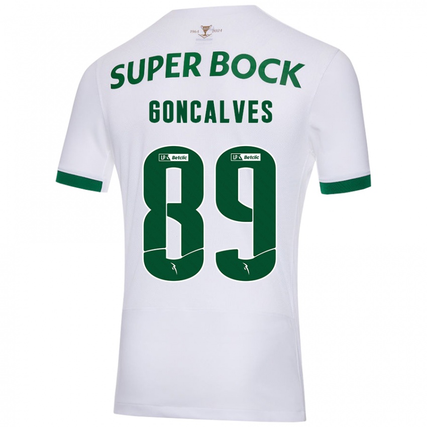 Hombre Camiseta Andre Goncalves #89 Blanco Verde 2ª Equipación 2024/25 La Camisa México