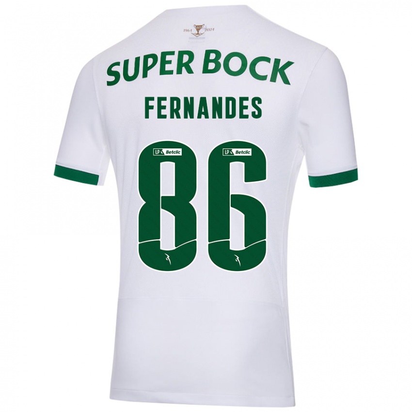 Hombre Camiseta Emanuel Fernandes #86 Blanco Verde 2ª Equipación 2024/25 La Camisa México