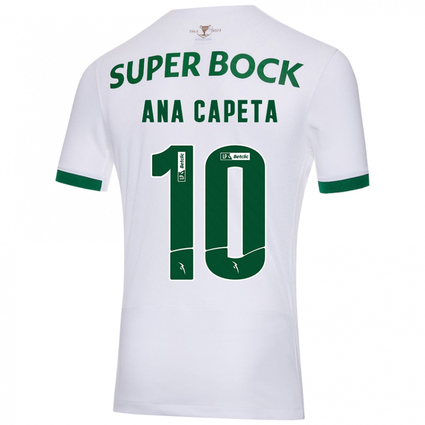 Hombre Camiseta Ana Capeta #10 Blanco Verde 2ª Equipación 2024/25 La Camisa México