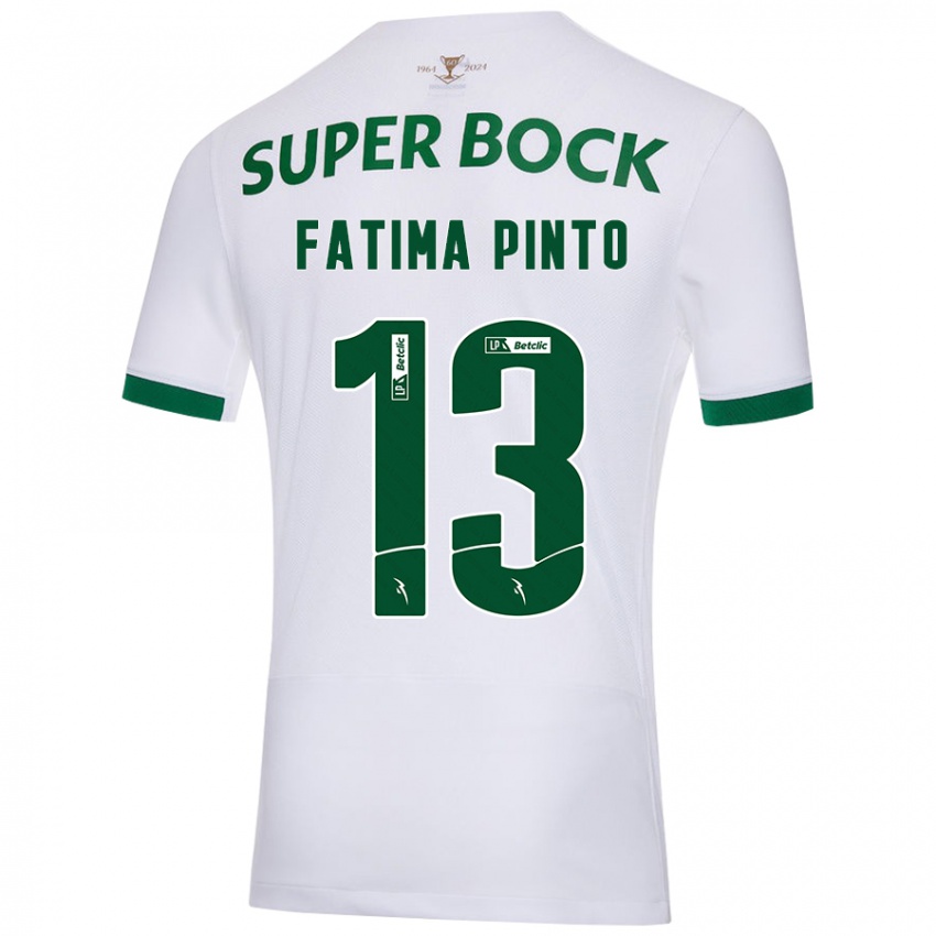 Hombre Camiseta Fátima Alexandra Figueira Pinto #13 Blanco Verde 2ª Equipación 2024/25 La Camisa México