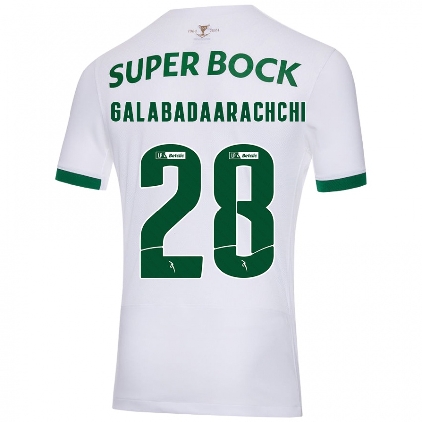 Hombre Camiseta Jacinta Galabadaarachchi #28 Blanco Verde 2ª Equipación 2024/25 La Camisa México